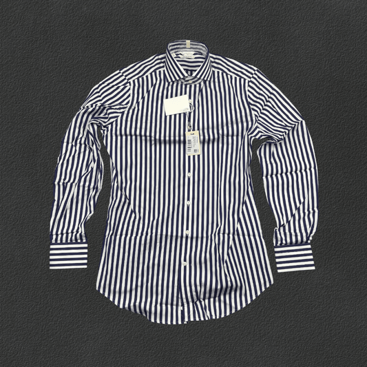 Blue/White Suitsupply Shirt - Men 39 - New With Tags - Revaleur