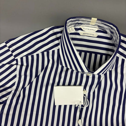 Blue/White Suitsupply Shirt - Men 39 - New With Tags - Revaleur