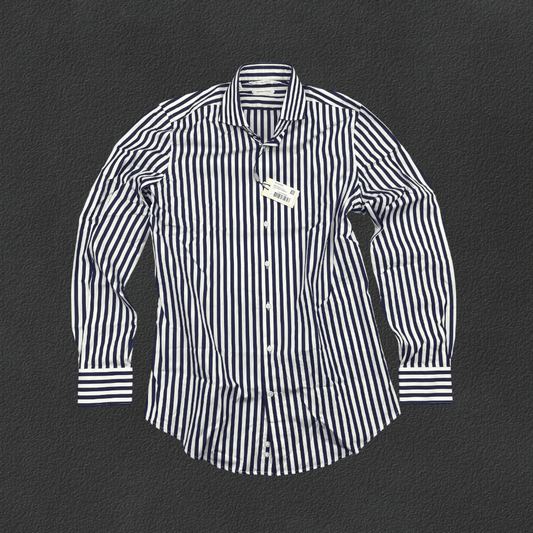 Blue/White Suitsupply Shirt - Men 39 - New With Tags - Revaleur