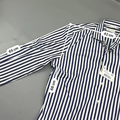 Blue/White Suitsupply Shirt - Men 39 - New With Tags - Revaleur