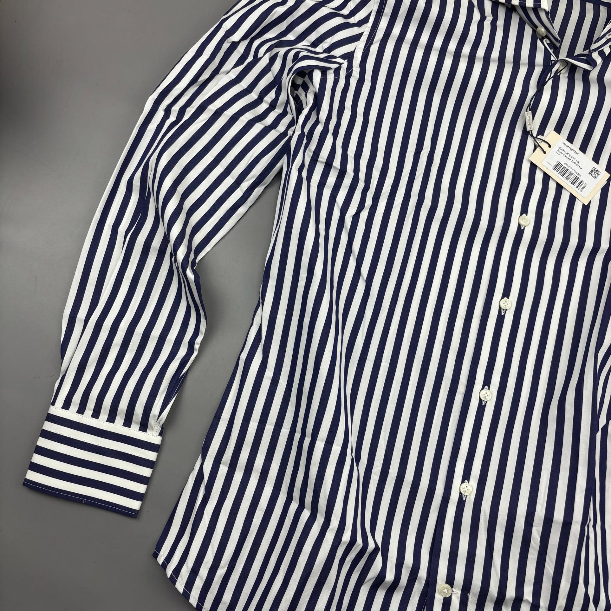 Blue/White Suitsupply Shirt - Men 39 - New With Tags - Revaleur