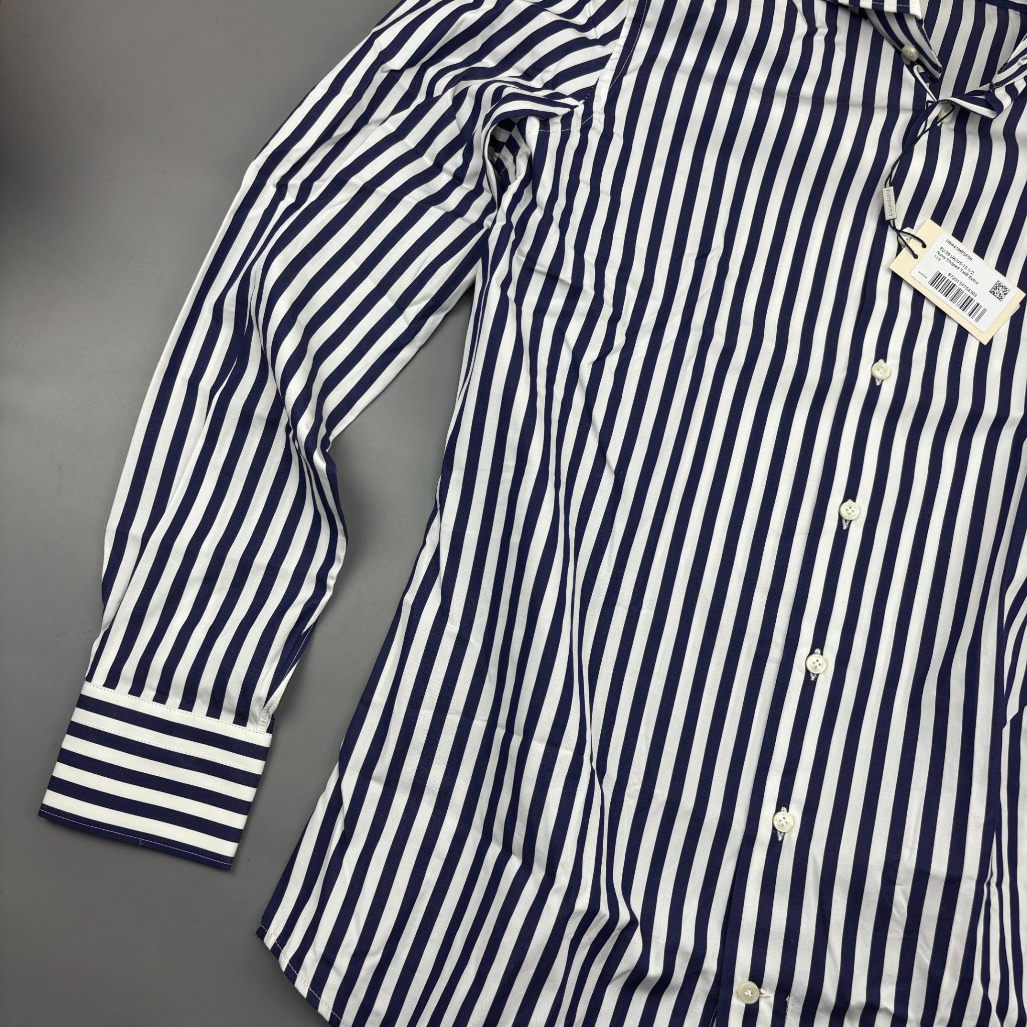 Blue/White Suitsupply Shirt - Men 39 - New With Tags - Revaleur