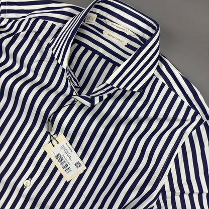 Blue/White Suitsupply Shirt - Men 39 - New With Tags - Revaleur