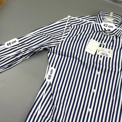 Blue/White Suitsupply Shirt - Men 39 - New With Tags - Revaleur