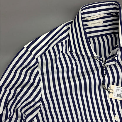 Blue/White Suitsupply Shirt - Men 39 - New With Tags - Revaleur