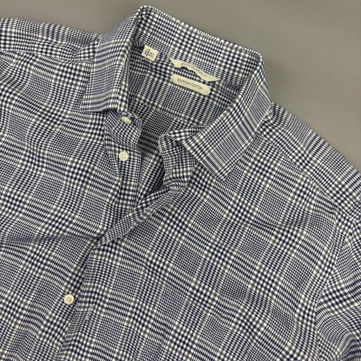 Blue/White Suitsupply Shirt - Men 39 - Very Good - Revaleur
