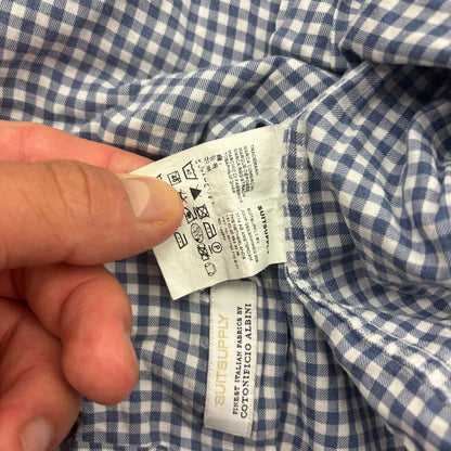 Blue/White Suitsupply Shirt - Men 43 - Very Good - Revaleur