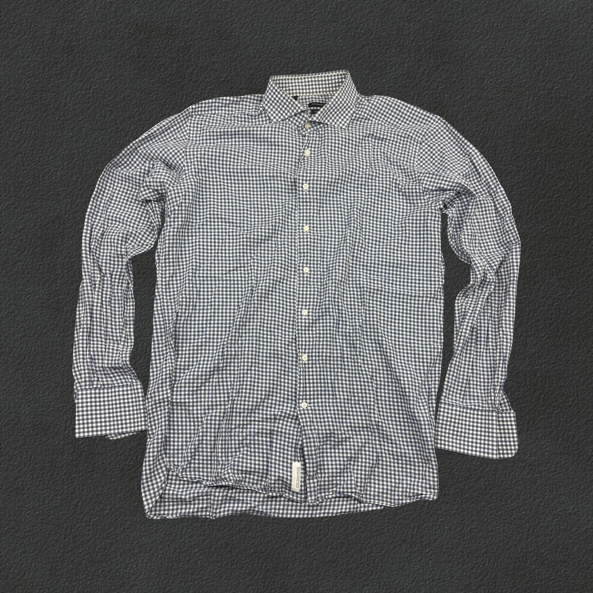 Blue/White Suitsupply Shirt - Men 43 - Very Good - Revaleur