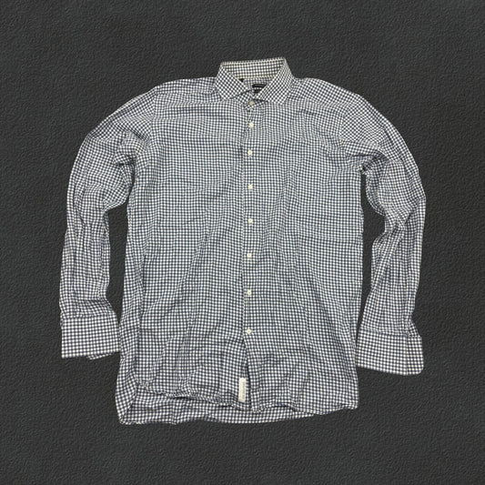 Blue/White Suitsupply Shirt - Men 43 - Very Good - Revaleur