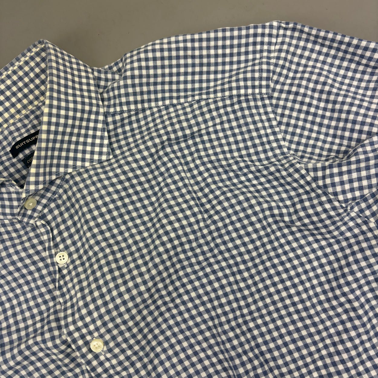 Blue/White Suitsupply Shirt - Men 43 - Very Good - Revaleur