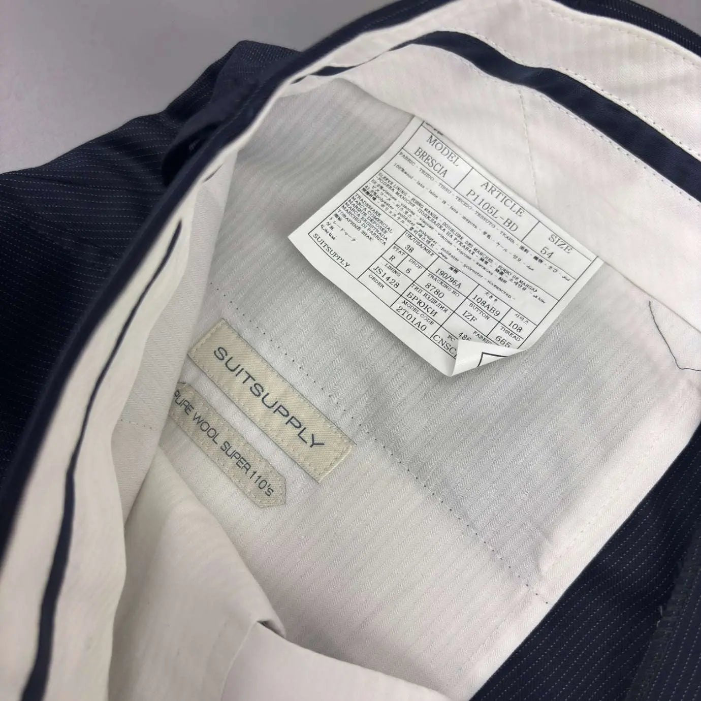 Blue/White Suitsupply Trousers - W38 - New - Revaleur