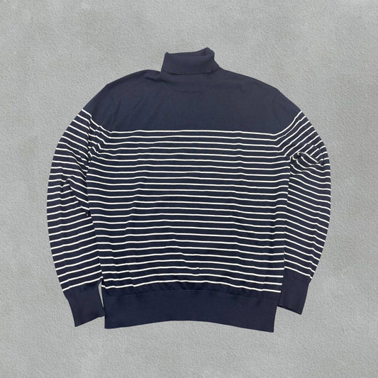 Blue/White Suitsupply Turtleneck - Men XL - New - Revaleur