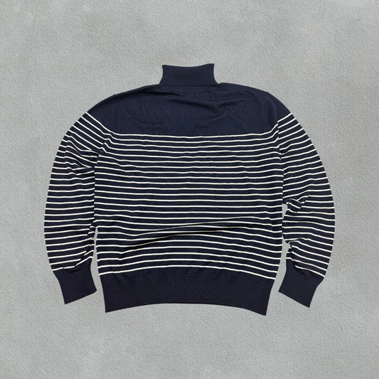 Blue/White Suitsupply Turtleneck - Men XL - New - Revaleur