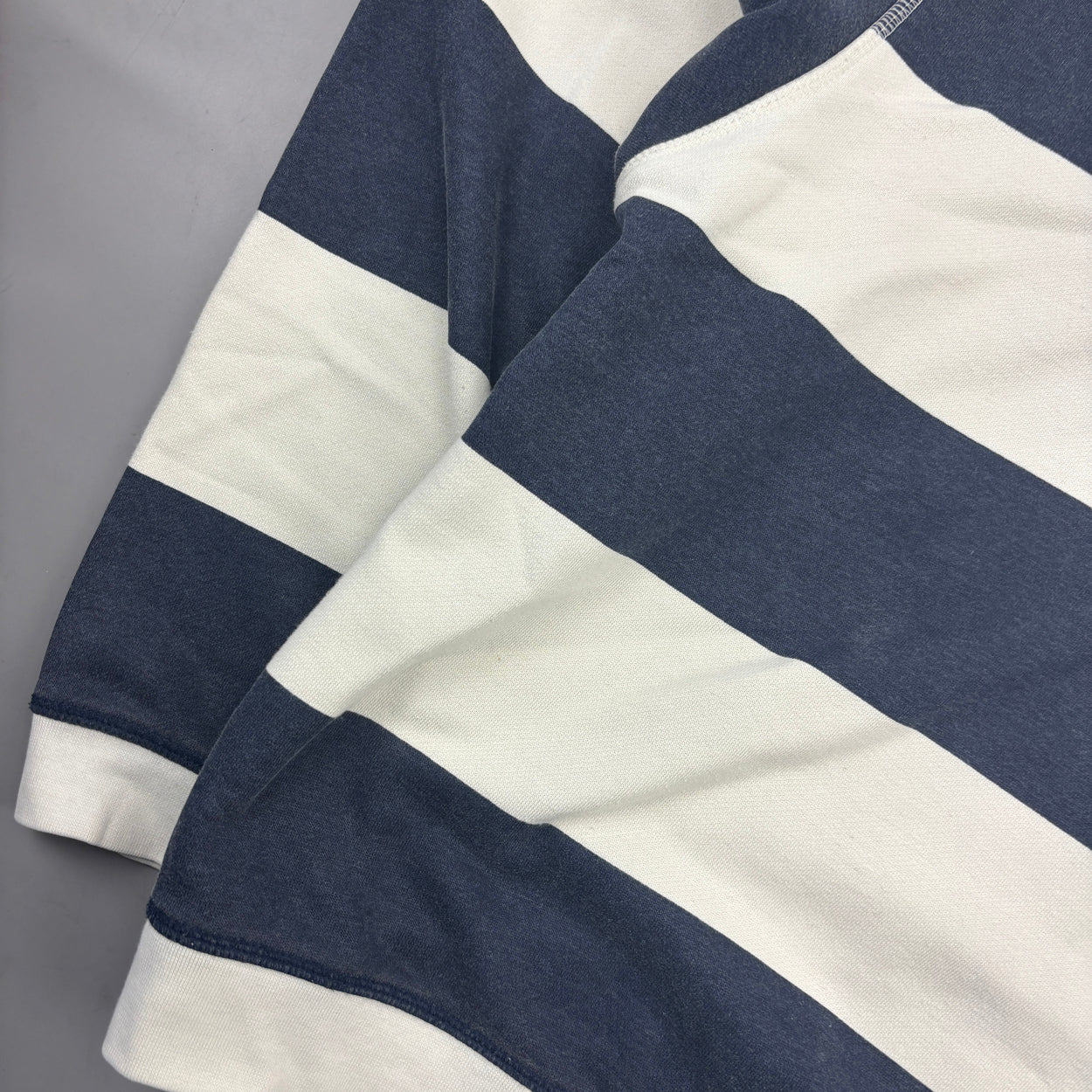 Blue/White Zara Rugby Longsleeve Poloshirt - Men XL - Very Good - Revaleur