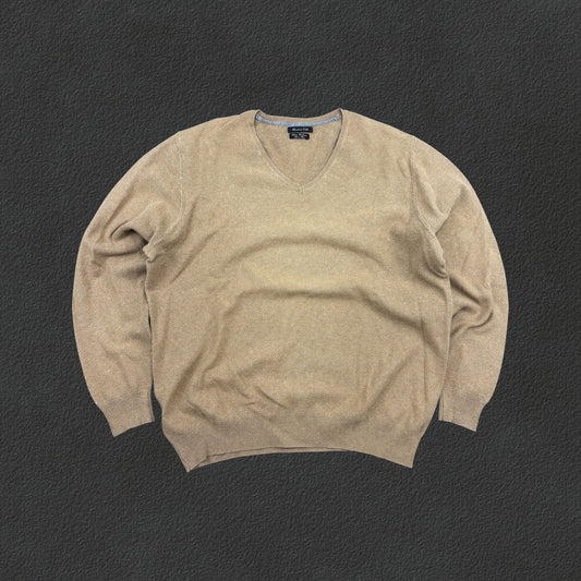 Brown Massimo Dutti V - neck Sweater - Men XL - Very Good - Revaleur
