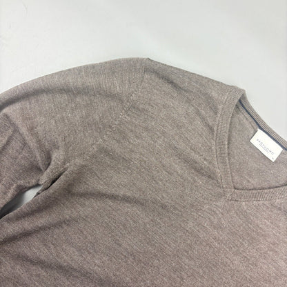 Brown Profuomo V - neck Sweater - Men M - Very Good - Revaleur