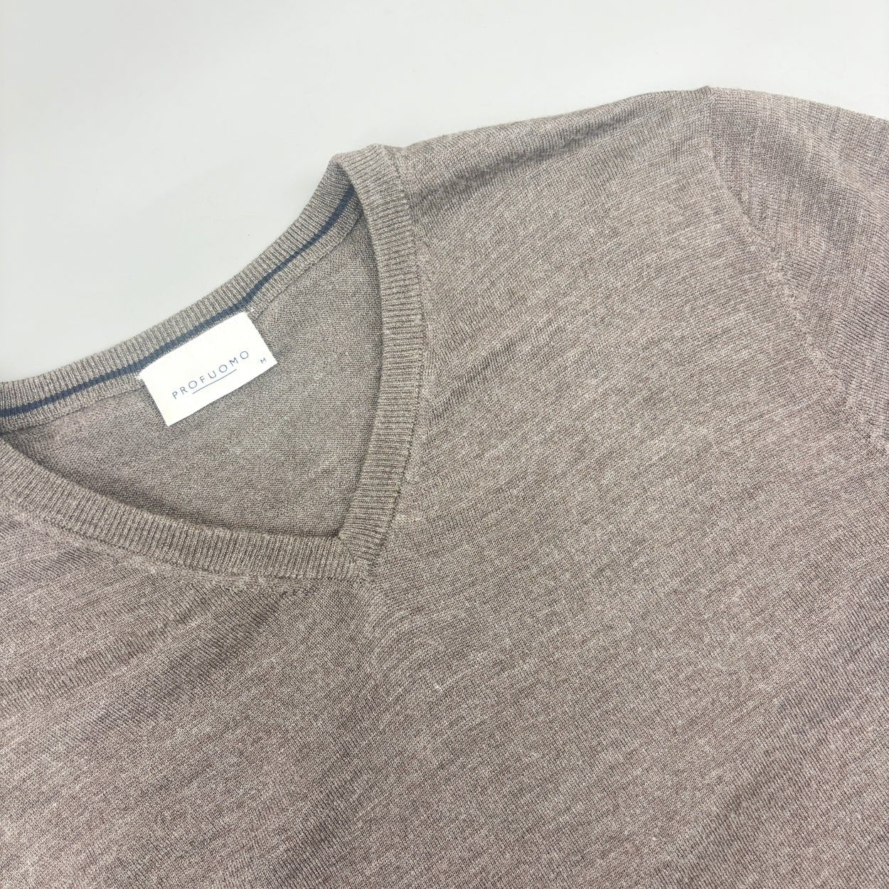 Brown Profuomo V - neck Sweater - Men M - Very Good - Revaleur