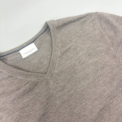 Brown Profuomo V - neck Sweater - Men M - Very Good - Revaleur