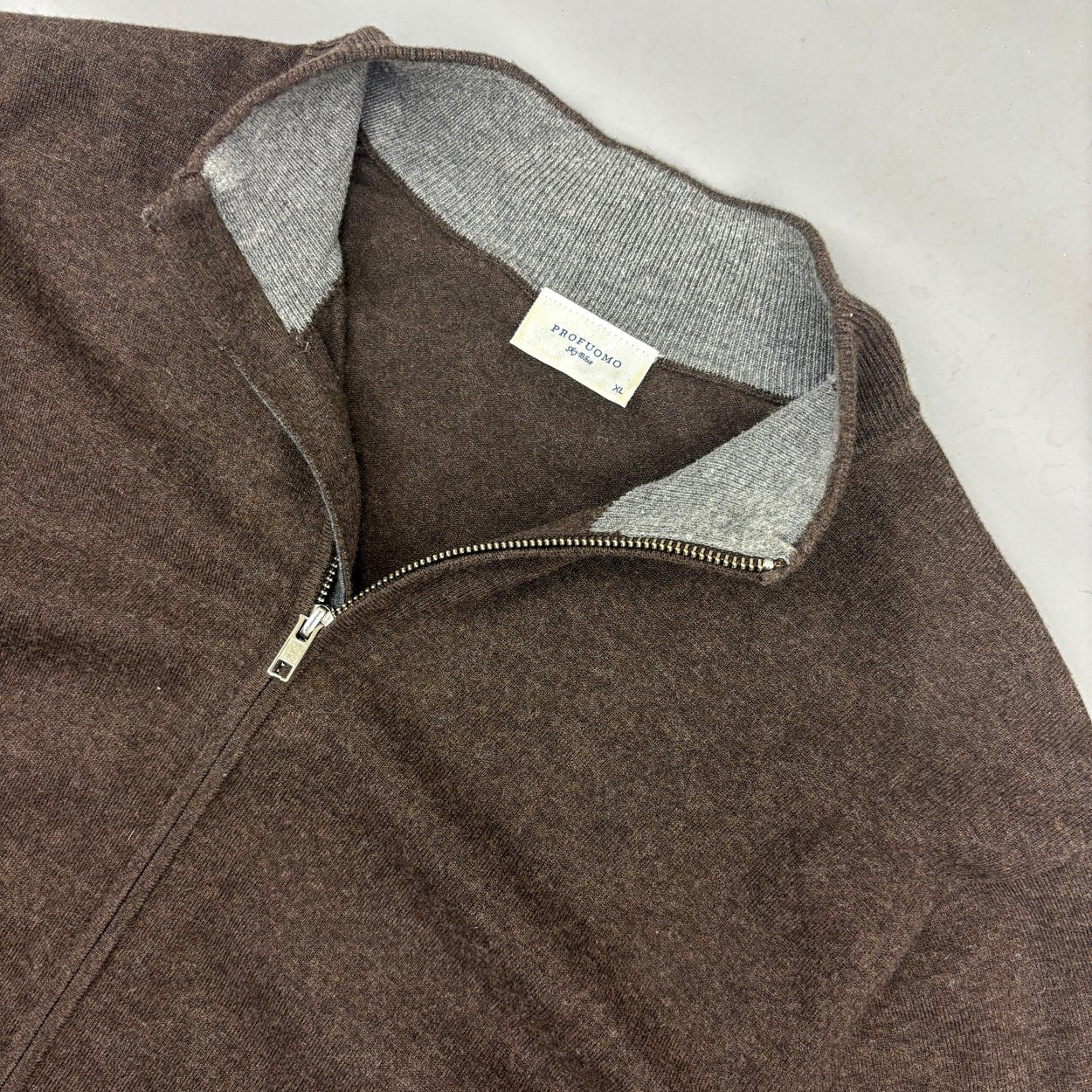 Brown Profuomo Zip Vest - Men XL - Very Good - Revaleur