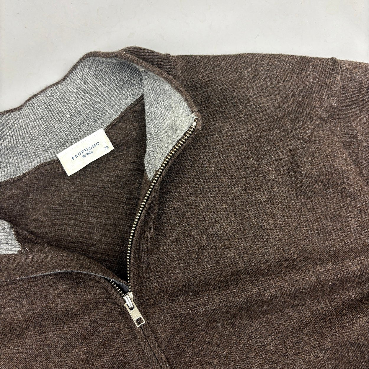 Brown Profuomo Zip Vest - Men XL - Very Good - Revaleur