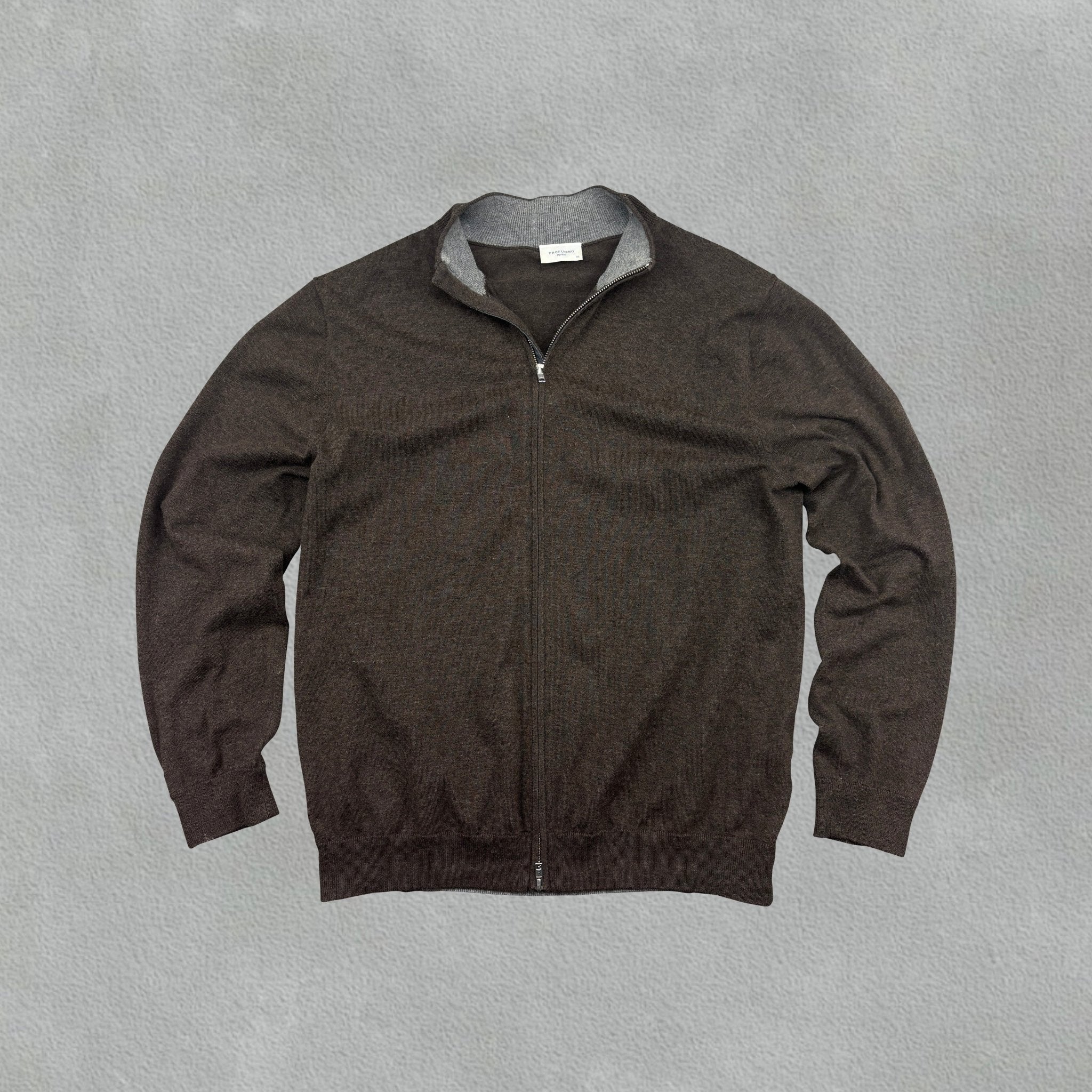 Brown Profuomo Zip Vest - Men XL - Very Good - Revaleur