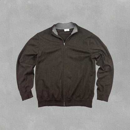 Brown Profuomo Zip Vest - Men XL - Very Good - Revaleur