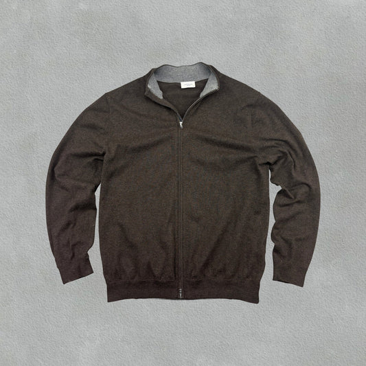 Brown Profuomo Zip Vest - Men XL - Very Good - Revaleur