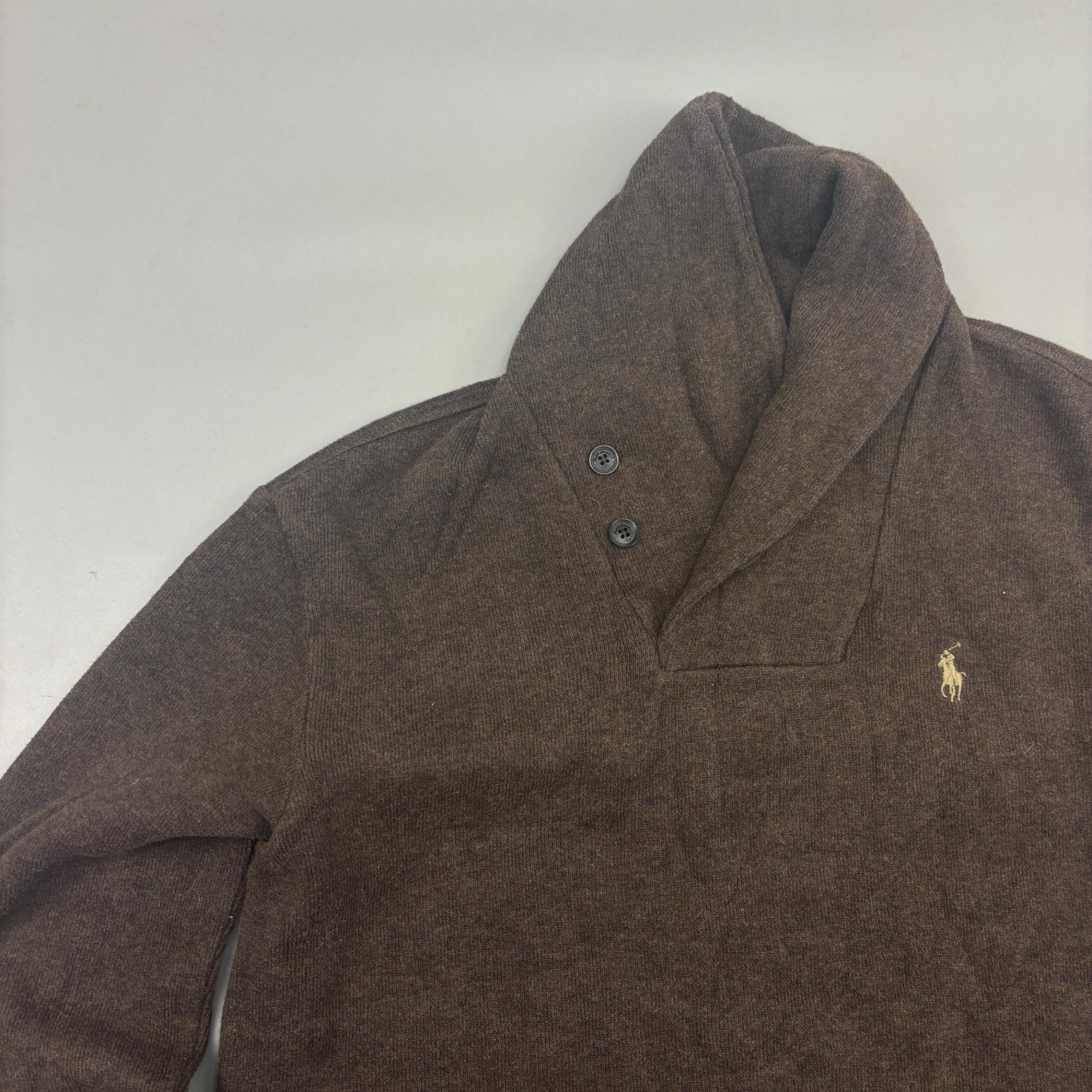 Brown Ralph Lauren Buttoned Sweater - Men S - Very Good - Revaleur
