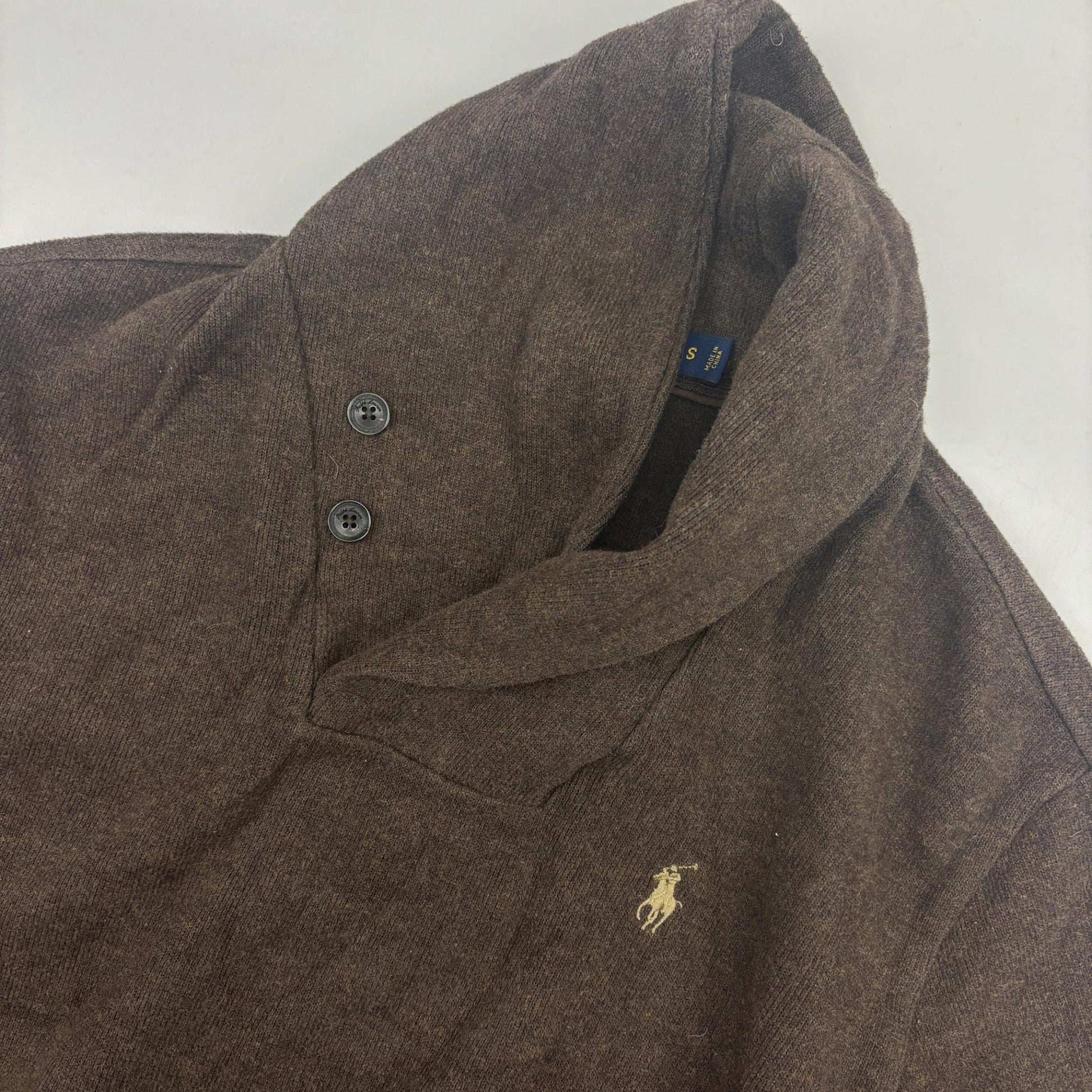 Brown Ralph Lauren Buttoned Sweater - Men S - Very Good - Revaleur