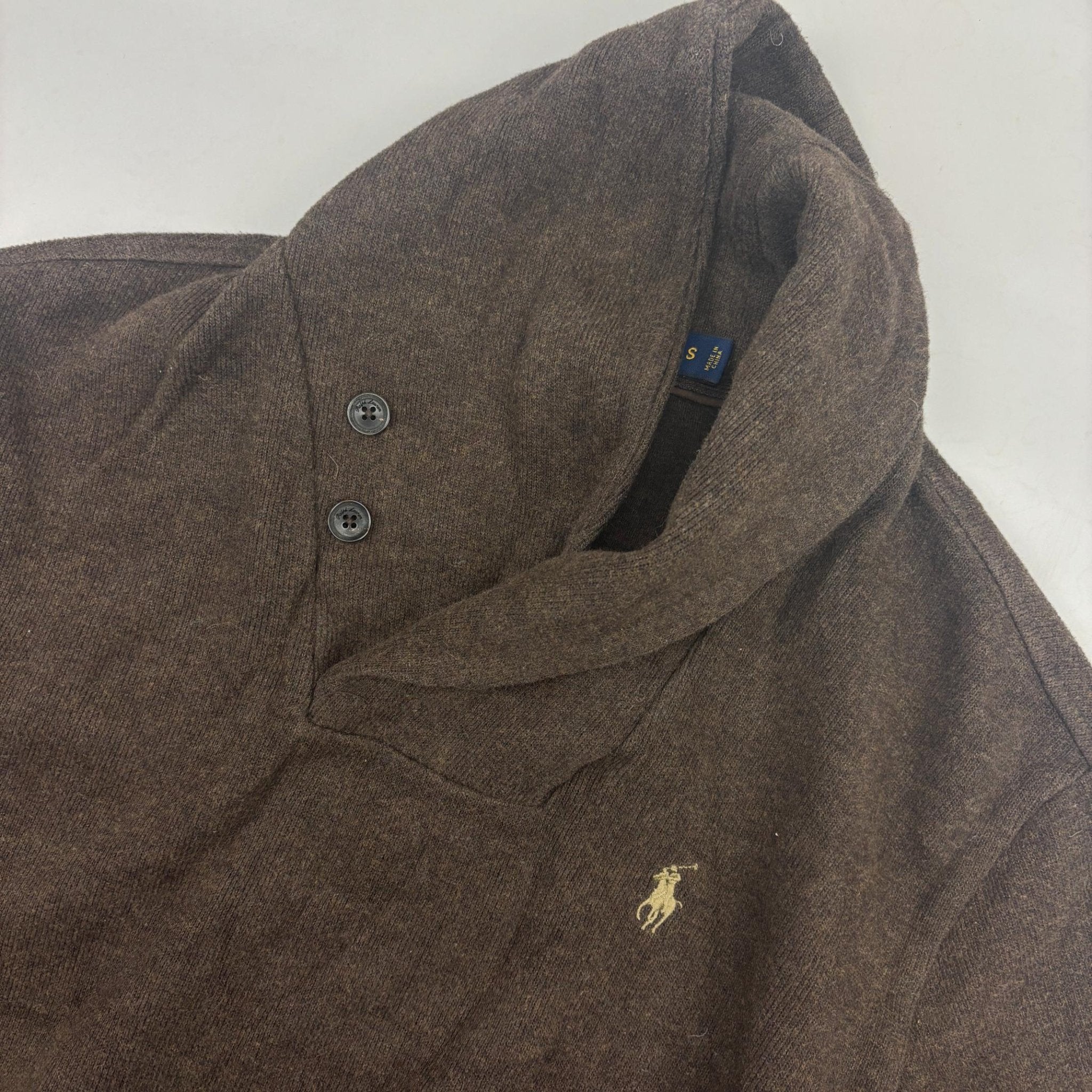 Brown Ralph Lauren Buttoned Sweater - Men S - Very Good - Revaleur