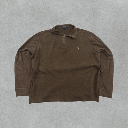 Brown Ralph Lauren Half Zip - Men L - Very Good - Revaleur