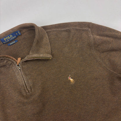 Brown Ralph Lauren Half Zip - Men L - Very Good - Revaleur