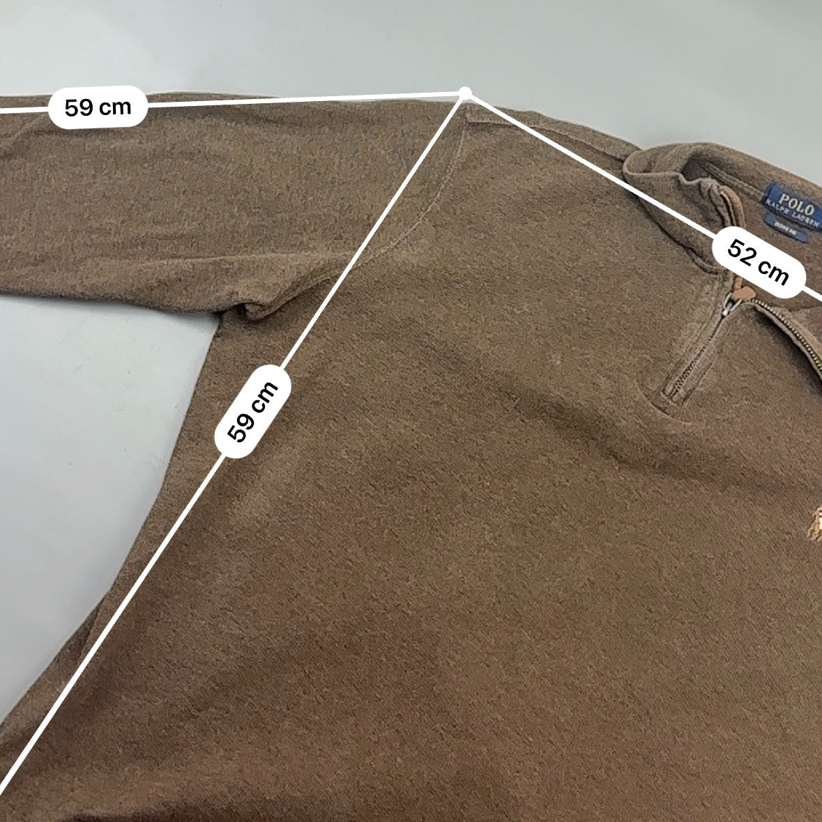 Brown Ralph Lauren Half Zip - Men L - Very Good - Revaleur