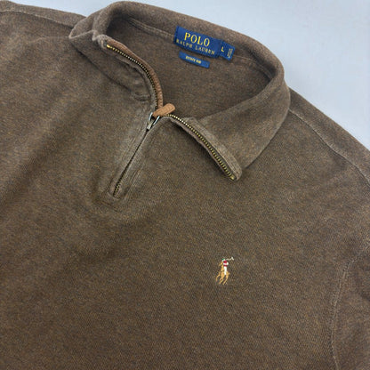 Brown Ralph Lauren Half Zip - Men L - Very Good - Revaleur