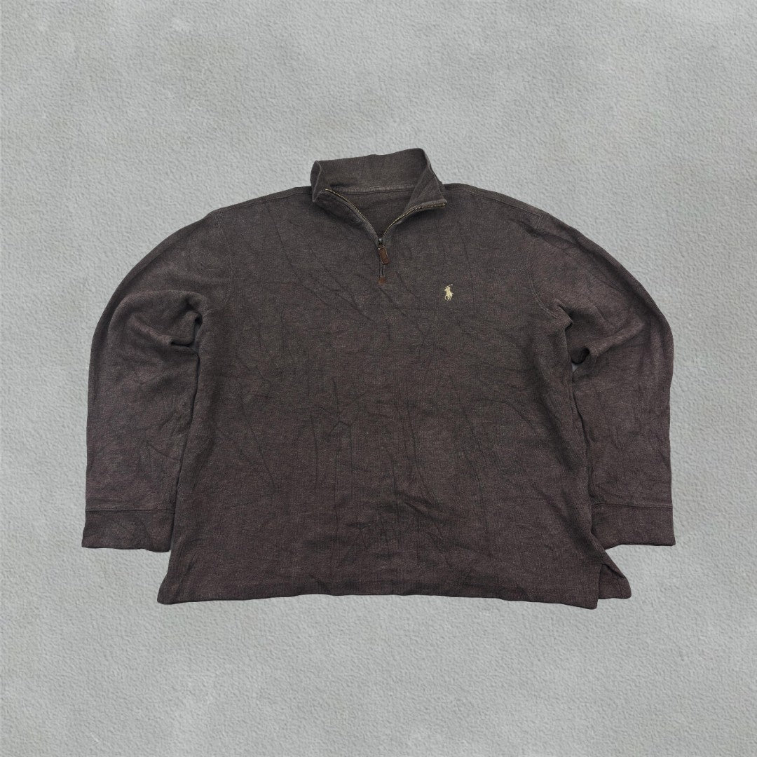Brown Ralph Lauren Half Zip - Men M - Very Good - Revaleur