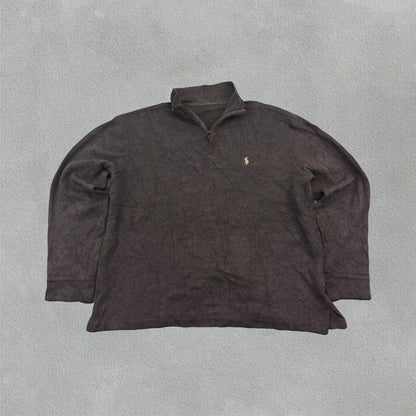 Brown Ralph Lauren Half Zip - Men M - Very Good - Revaleur