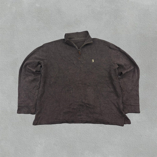 Brown Ralph Lauren Half Zip - Men M - Very Good - Revaleur