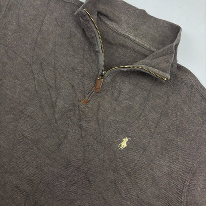 Brown Ralph Lauren Half Zip - Men M - Very Good - Revaleur