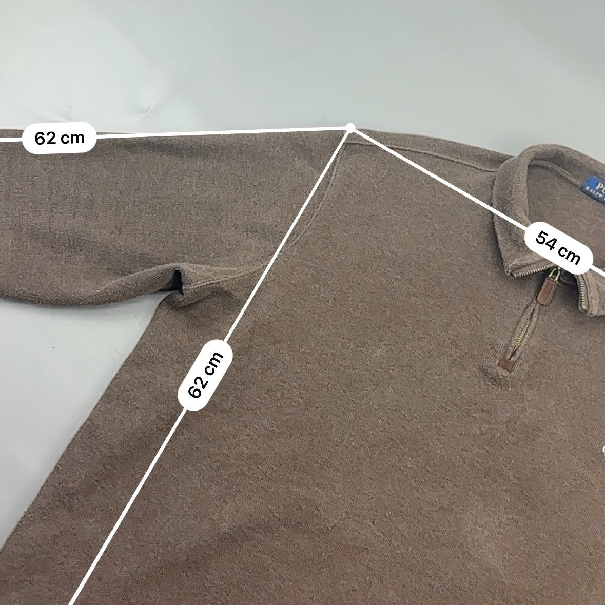 Brown Ralph Lauren Half Zip - Men XL - Very Good - Revaleur