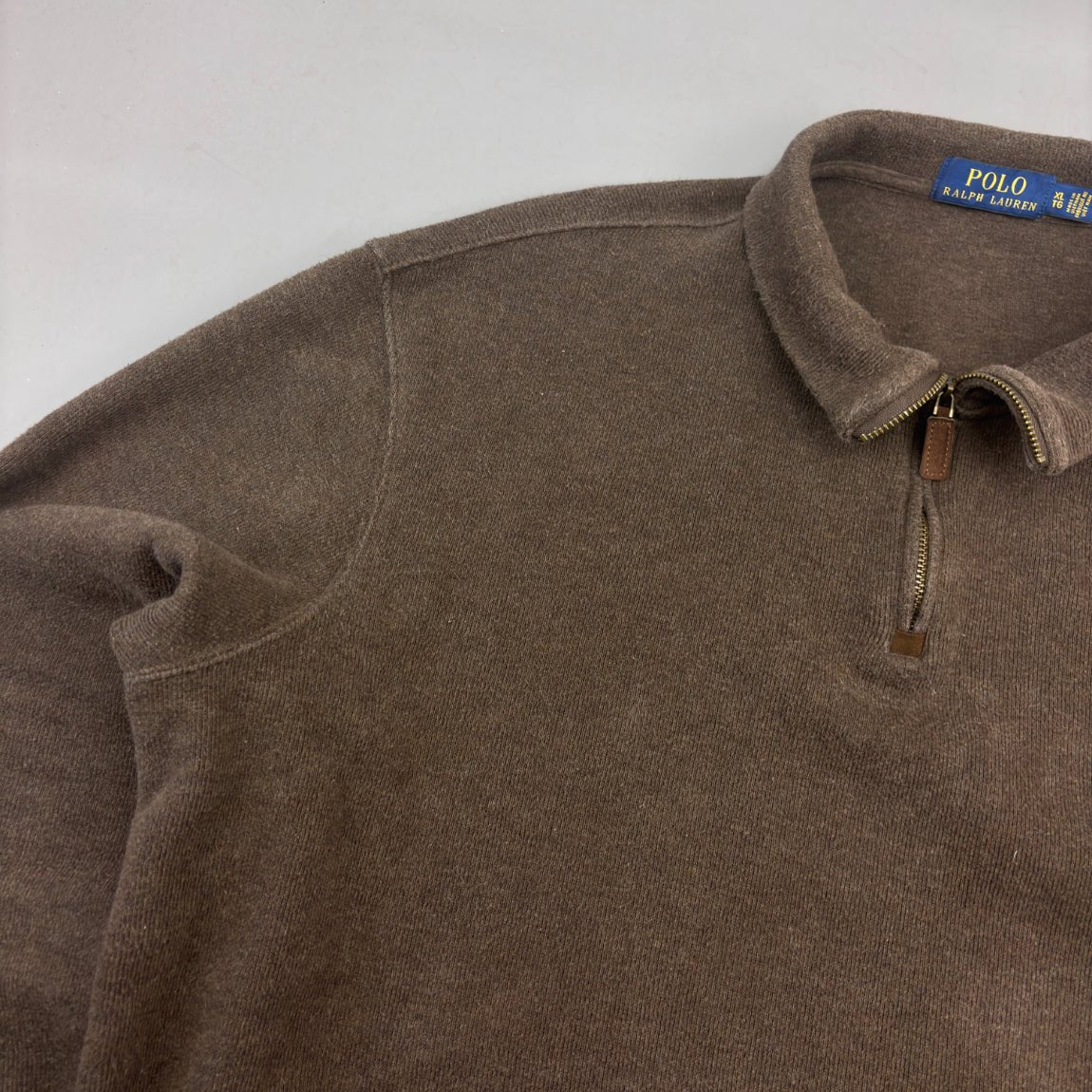 Brown Ralph Lauren Half Zip - Men XL - Very Good - Revaleur
