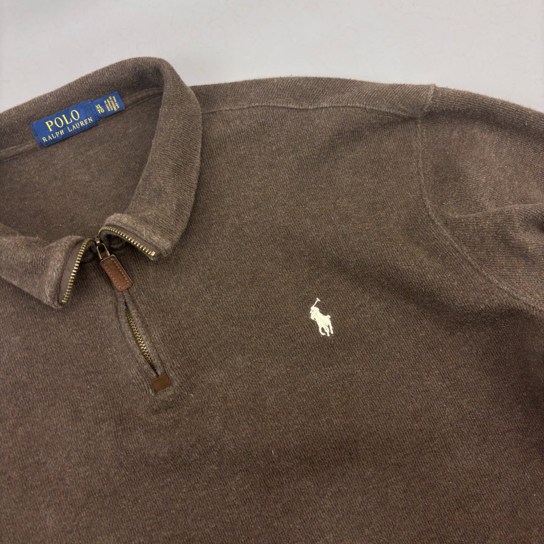 Brown Ralph Lauren Half Zip - Men XL - Very Good - Revaleur