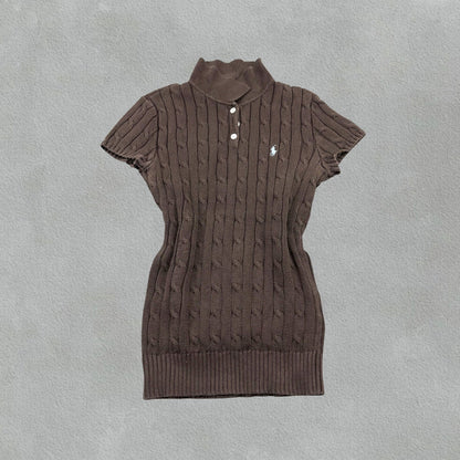 Brown Ralph Lauren Knitted T-Shirt - Women M - Very Good - Revaleur