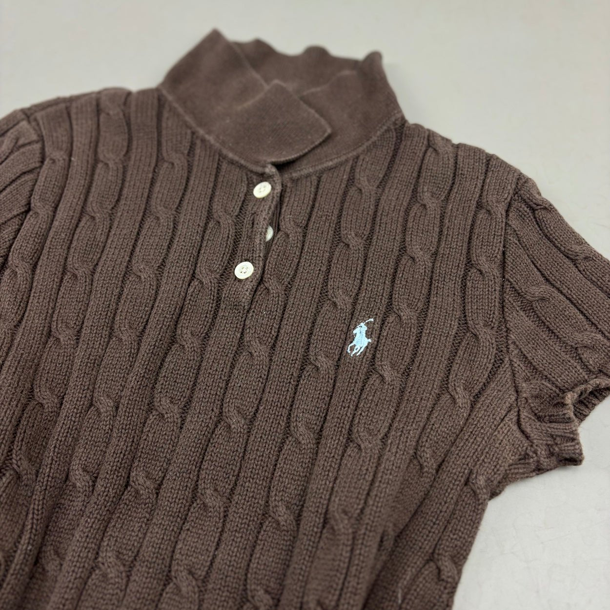 Brown Ralph Lauren Knitted T-Shirt - Women M - Very Good - Revaleur