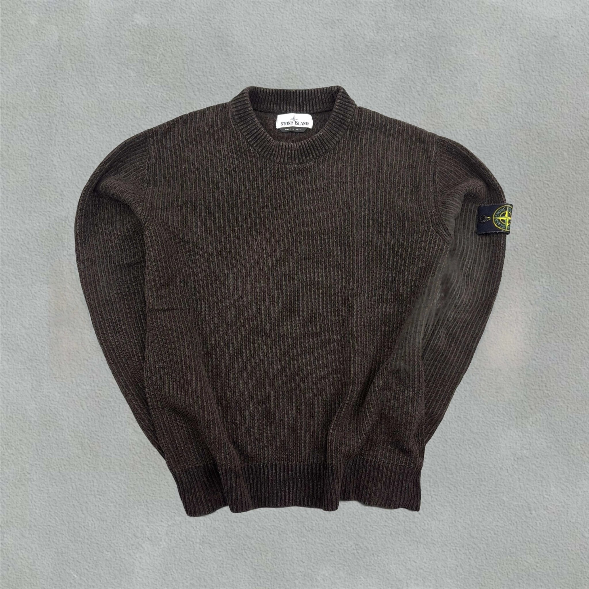 Brown Stone Island Knitted Sweater - M - New - Revaleur