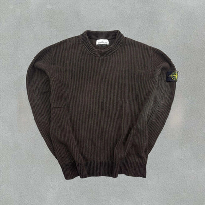 Brown Stone Island Knitted Sweater - M - New - Revaleur