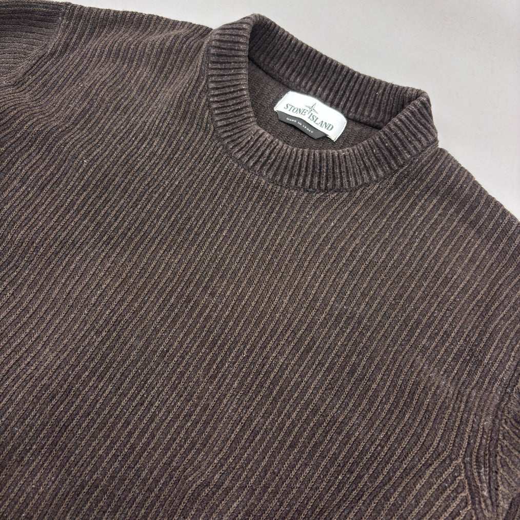 Brown Stone Island Knitted Sweater - M - New - Revaleur