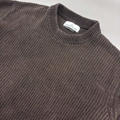 Brown Stone Island Knitted Sweater - M - New - Revaleur