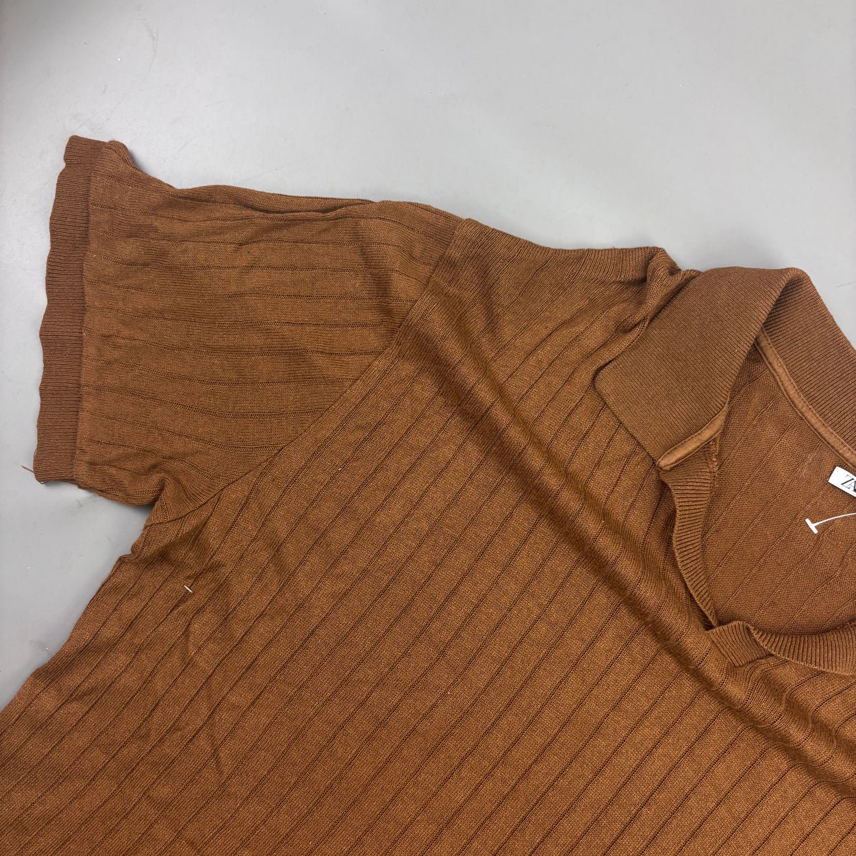 Brown Zara Polo Shirt - Men XL - New - Revaleur
