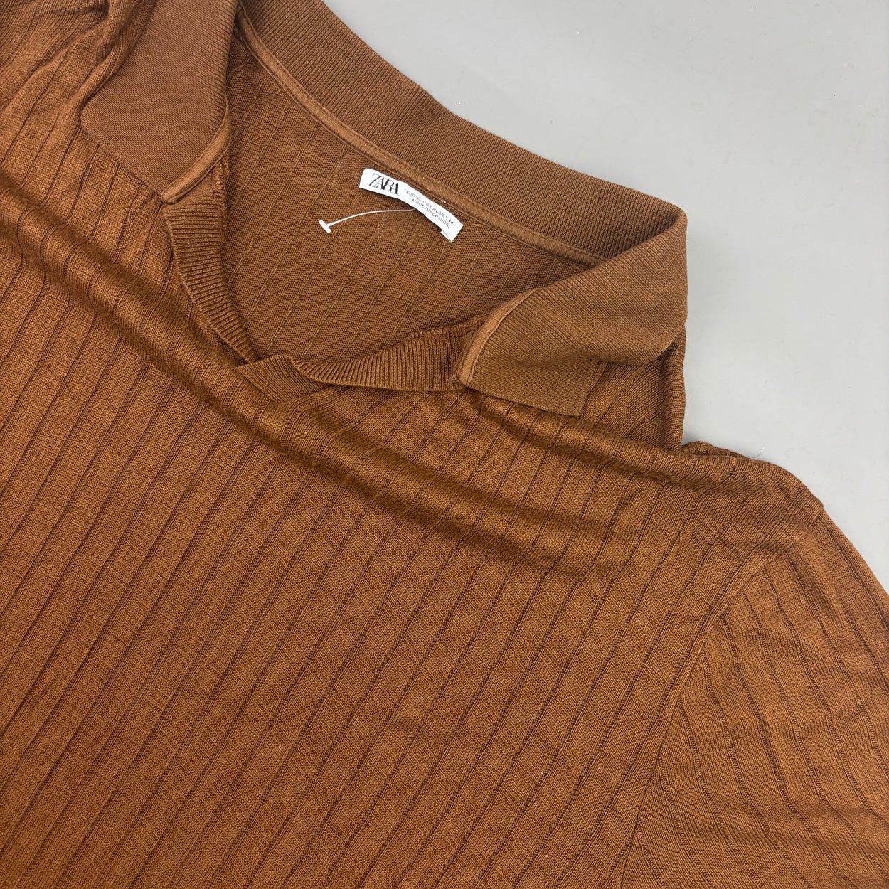 Brown Zara Polo Shirt - Men XL - New - Revaleur