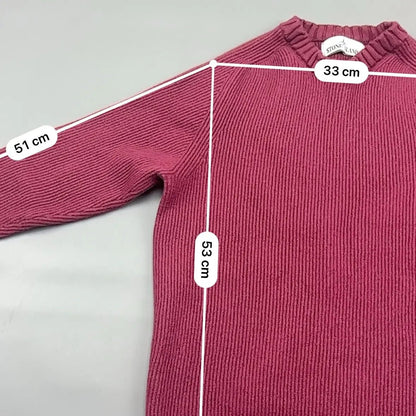 Burgundy Authentic Stone Island Knitted Jumper - S - New, Never Worn - Revaleur